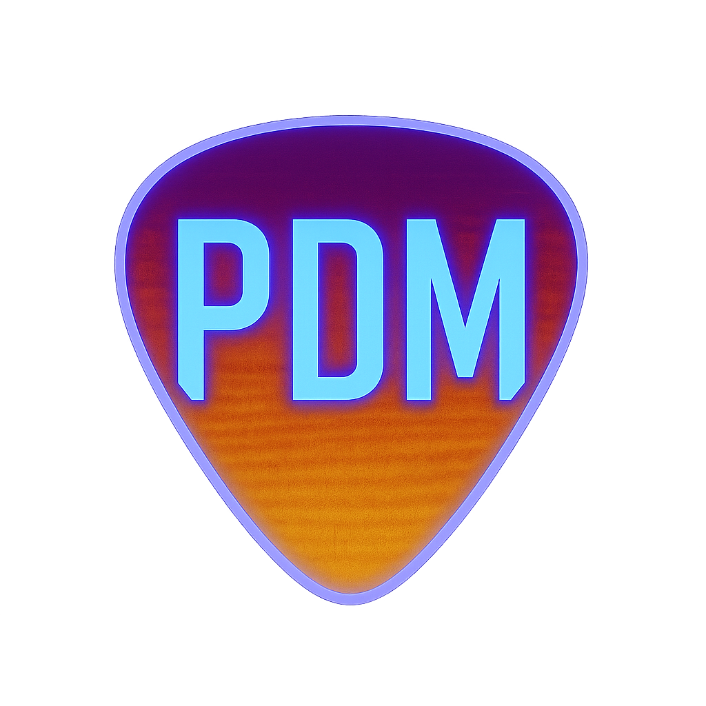 Psycho Dinger Music PDM guitar pick logo
